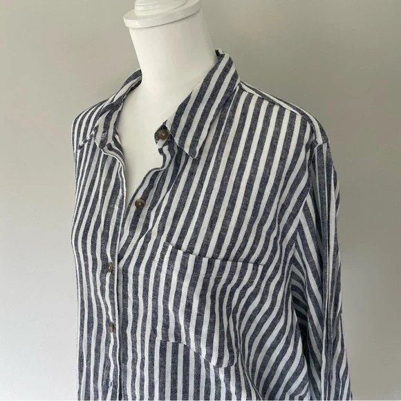 2pc Linen Set Relaxed Fit Button Down + Shorts L/XL - Picture 2 of 11